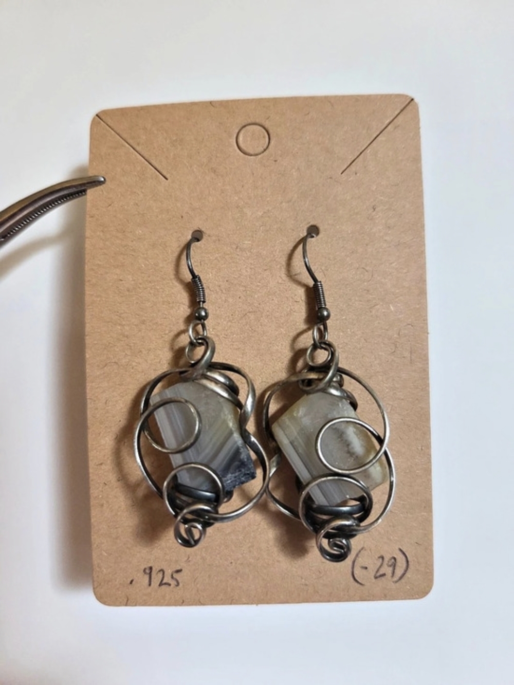 Handmade Sterling And Stone Earrings